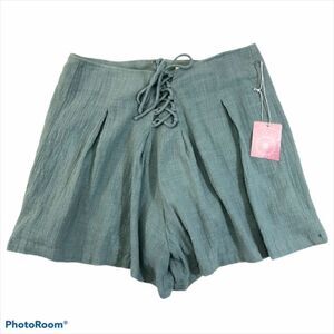 Onetheland High Waisted Lace Up Shorts